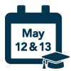 Calendar graphic displaying the dates May 12 & 13